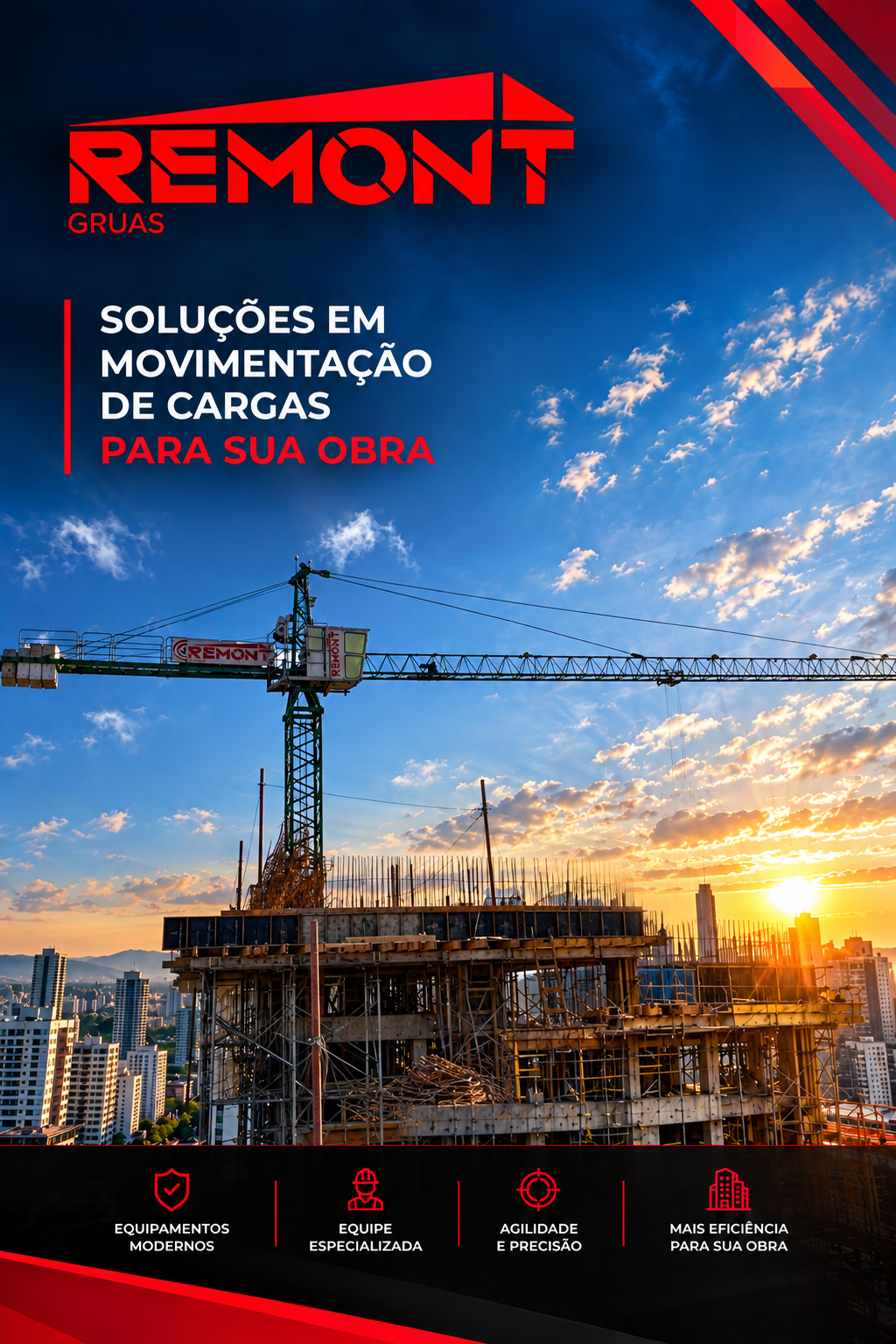 Remont Gruas — soluções em movimentação de cargas para sua obra
